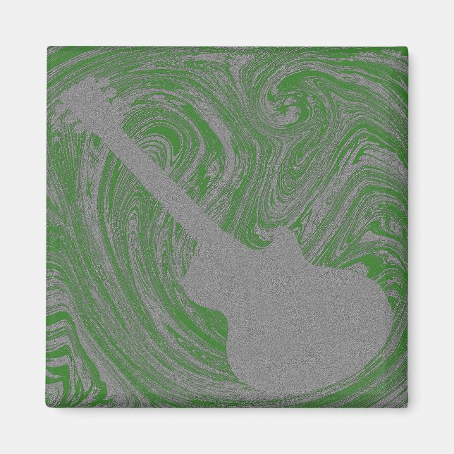 Grunge Guitar Magnet, Grönt Magnet (Framsidan)