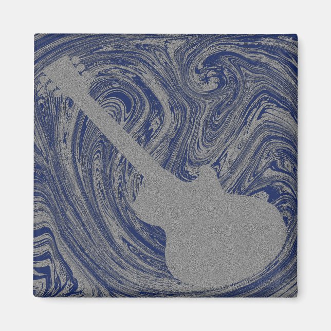 Grunge Guitar Magnet, Royal Blue Magnet (Framsidan)
