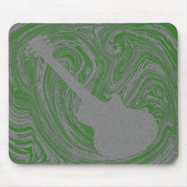 Grunge Guitar Mousepad, Grönt Musmatta (Framsidan)