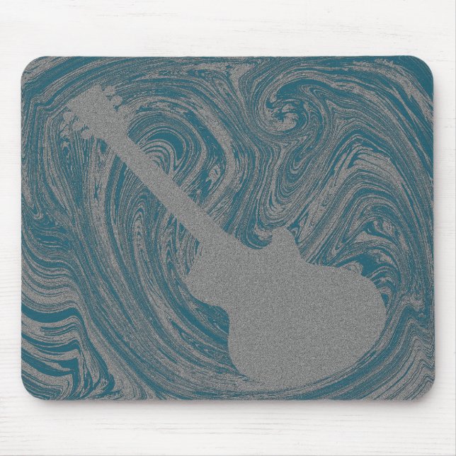 Grunge Guitar Mousepad, Turquise Musmatta (Framsidan)