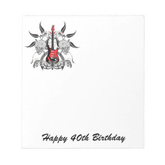 Grunge Guitar och Skull Anteckningsblock