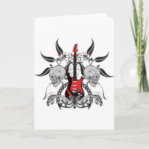 Grunge Guitar och Skull Kort
