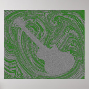 Grunge Guitar-Poster, Grönt Poster