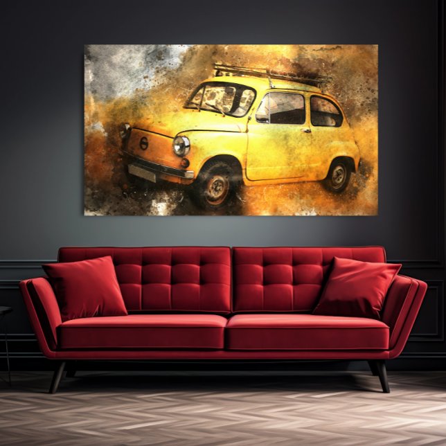 Grunge Gult Vintage bil Automobile Wall Art Poster (Skapare uppladdad)