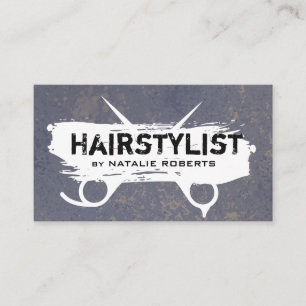 Grunge Hairstylist Scissors Visitkort