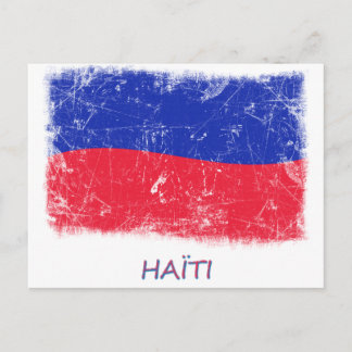 Grunge Haiti Flagga Vykort