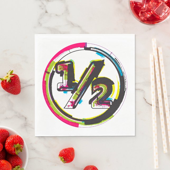 Grunge Halv Symbol Napkins Pappersservett (Skapare uppladdad)