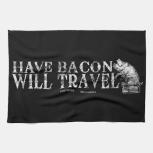 Grunge har bacon kommer att resa kökshandduk