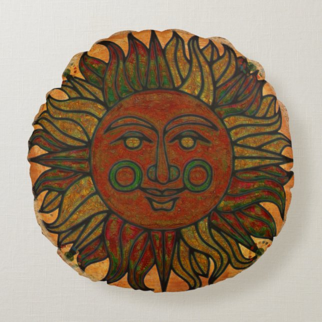 Grunge Harvest New Age Rund Kudde (Framsidan)