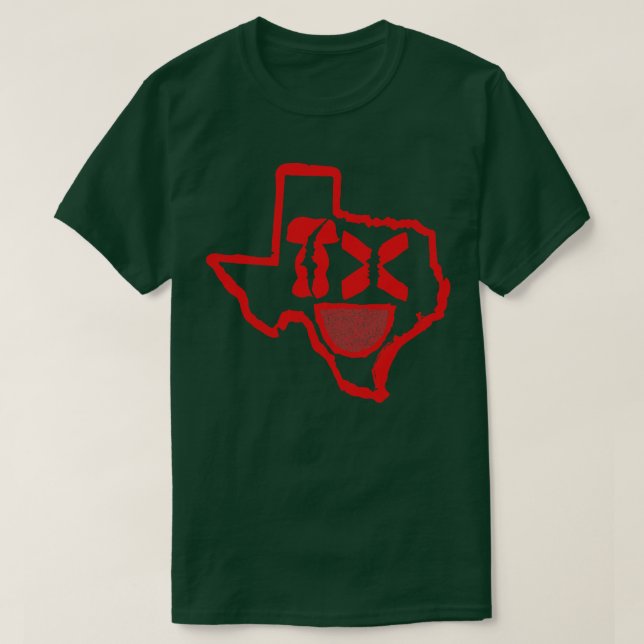 Grunge Head Texas Smiling Ansikte T Shirt (Design framsida)