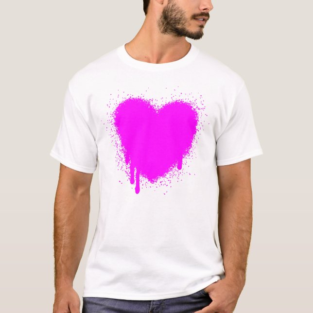 Grunge Heart - Magenta Tee (Framsida)