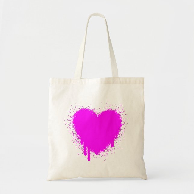Grunge Heart - Magenta Tygkasse (Framsidan)