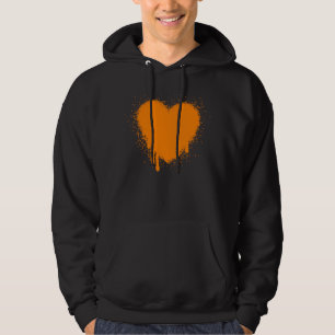 Grunge Heart - Orange Sweatshirt Med Luva