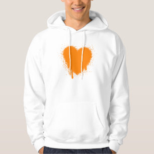 Grunge Heart - Orange Sweatshirt Med Luva