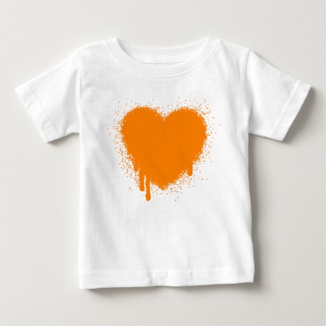 Grunge Heart - Orange T-shirt (Framsida)