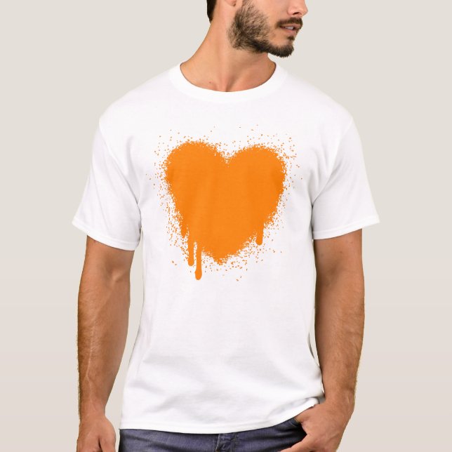 Grunge Heart - Orange T-shirt (Framsida)