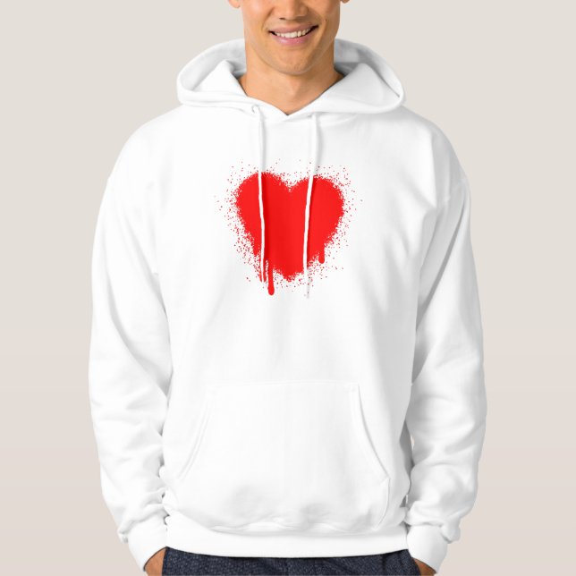 Grunge Heart - Red Hoodie (Framsida)