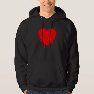 Grunge Heart - Red Sweatshirt Med Luva