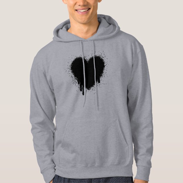 Grunge Heart - svart Hoodie (Framsida)