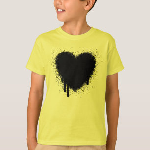 Grunge Heart - svart T-shirt