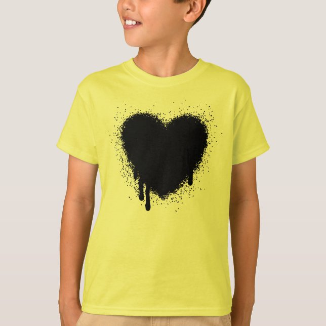 Grunge Heart - svart T-shirt (Framsida)