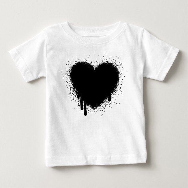 Grunge Heart - svart T-shirt (Framsida)