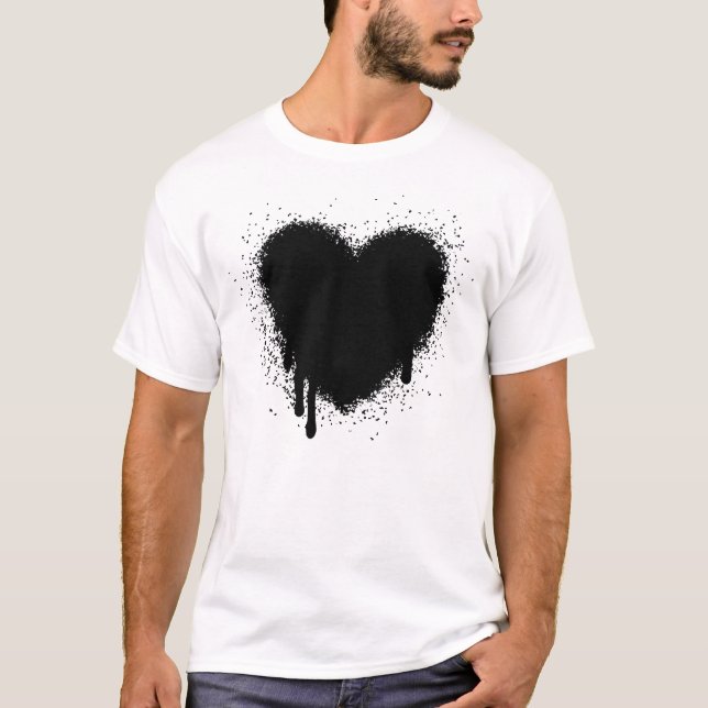 Grunge Heart - svart Tee (Framsida)