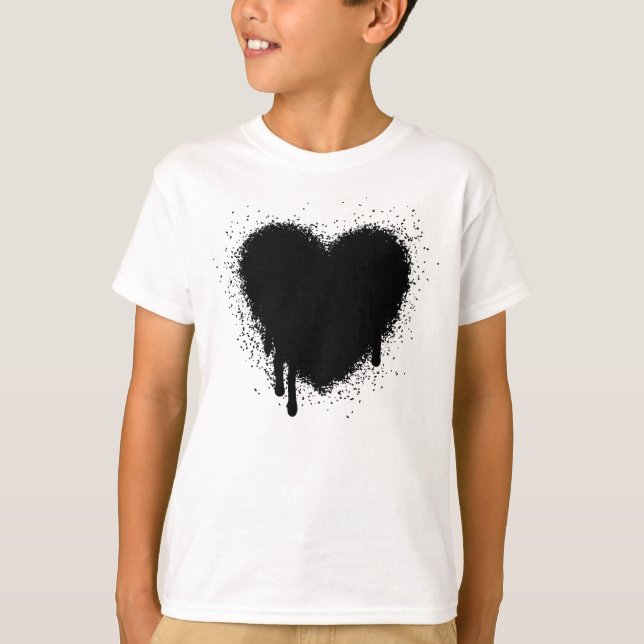 Grunge Heart - svart Tee (Framsida)