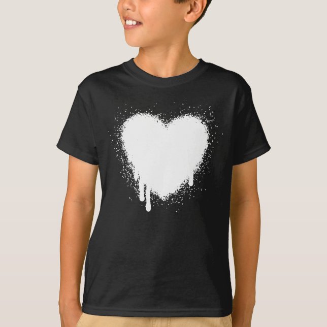Grunge Heart - Vit Tee Shirt (Framsida)