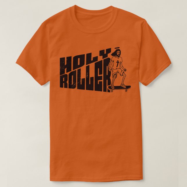 Grunge Heliga Roller Funny Skateboarding Jesus T Shirt (Design framsida)