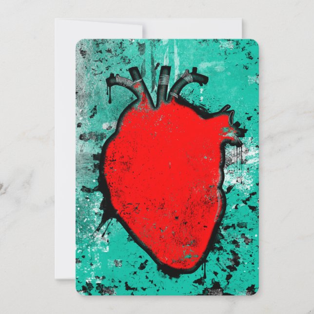 grunge hjärta inbjudningar (Framsida)