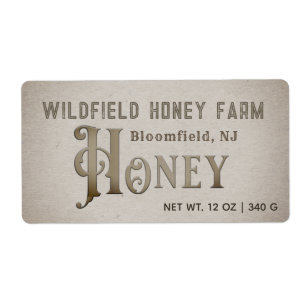 Grunge HONEY Farm Market Label Honeycomb Fraktsedel