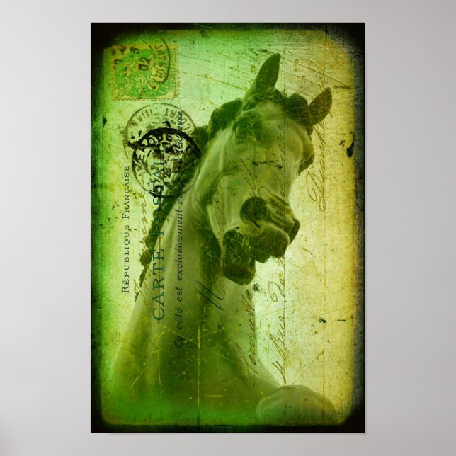 Grunge Horse Postcard-like Poster (Framsidan)