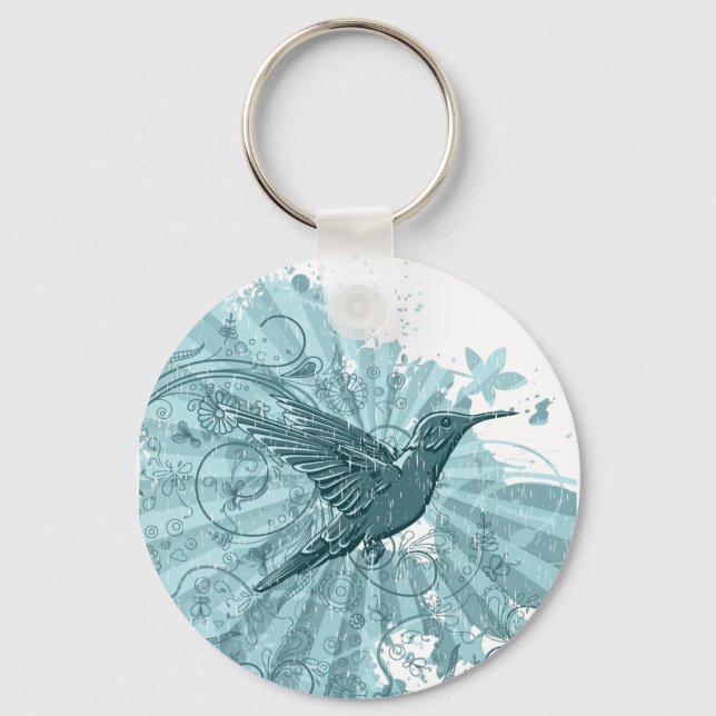 Grunge Hummingbird Keychain Nyckelring (Framsida)