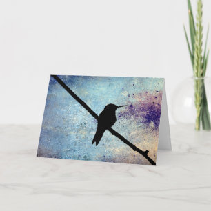 Grunge Hummingbird Kort