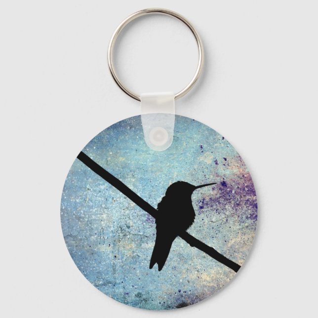 Grunge Hummingbird Nyckelring (Framsida)