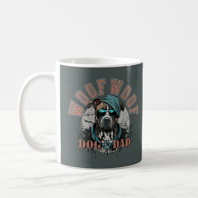 Grunge Hund Pappa Kaffemugg (Vänster)