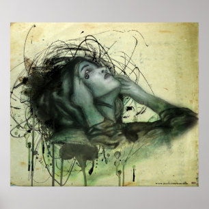 Grunge Huva Porträtt Poster