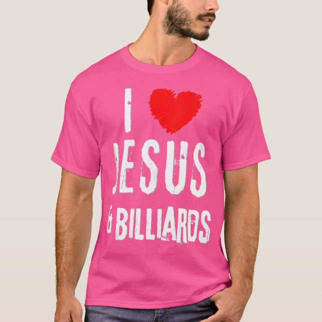 Grunge I Kärlek Jesus Billiards Christian T Shirt (Framsida)