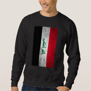 Grunge Irak Flagga Retro Mellan östern arabiska ku Lång Ärmad Tröja