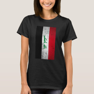 Grunge Irak Flagga Retro Mellan östern arabiska ku T Shirt