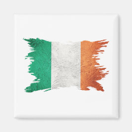 Grunge Ireland flagga, Penseldrag, Irish flagga Magnet
