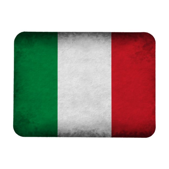 Grunge Italienska Flagga Magnet (Horisontell)