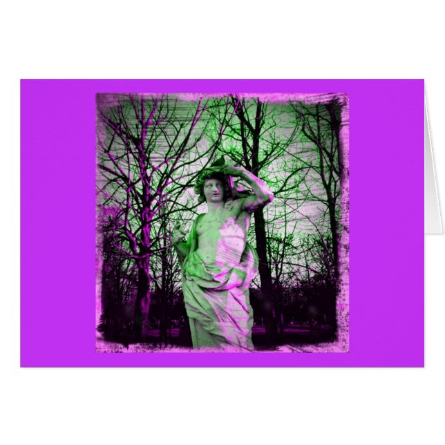 Grunge Jardin des Tuileries statue Hälsningskort (Framsidan Horizontal)