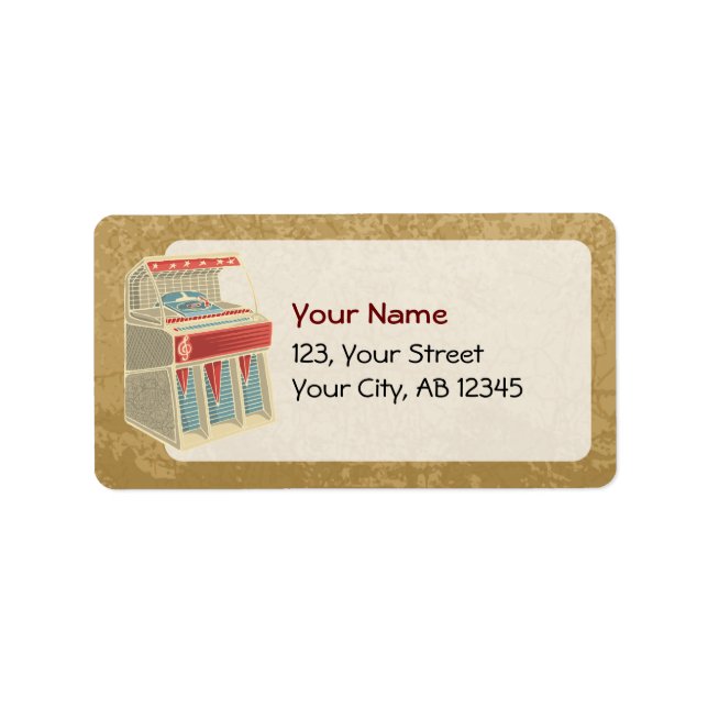 Grunge Jukebox Adressetikett (Framsidan)
