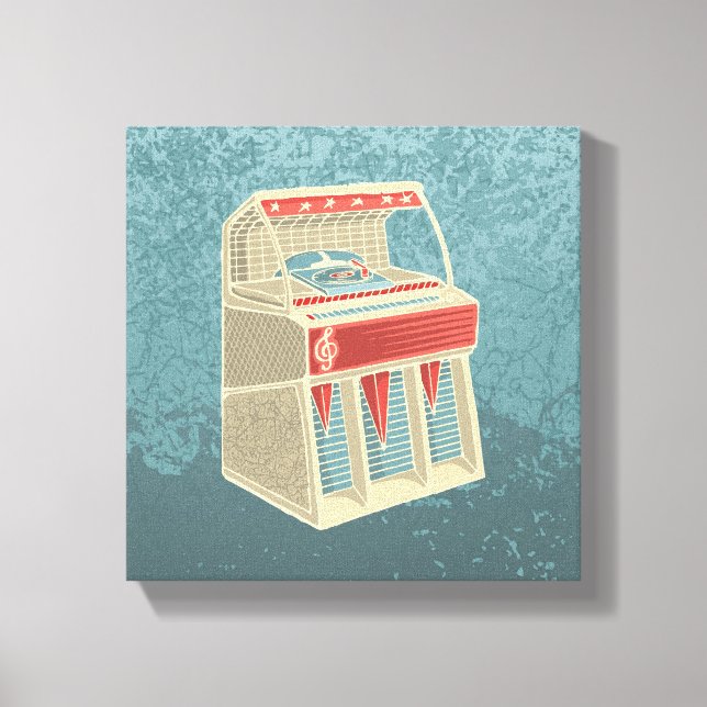 Grunge Jukebox Canvastryck (Framsida)