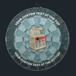 Grunge Jukebox Dart Board Darttavla<br><div class="desc">Grunge retro jukebox på luddig blå bakgrund. Två textområden med anpassningsbar.</div>