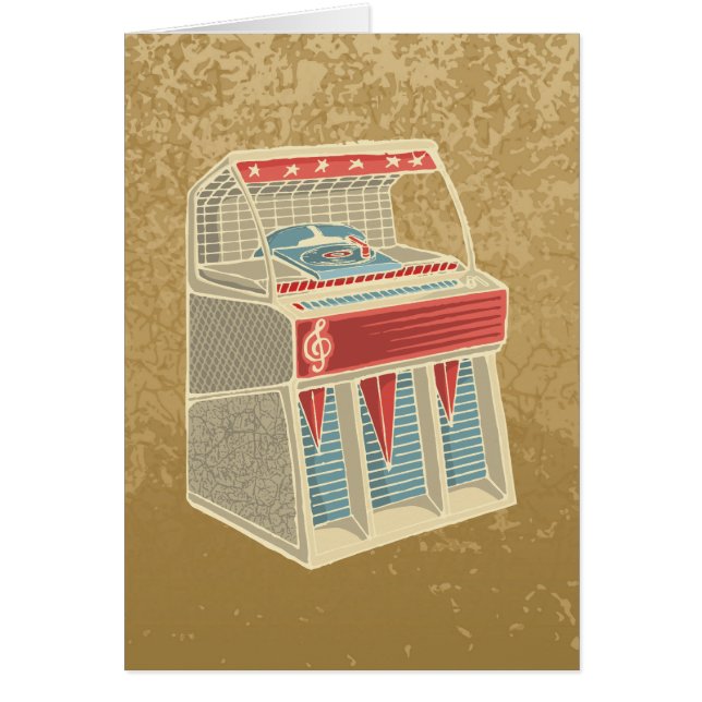 Grunge Jukebox Hälsningskort (Framsidan)