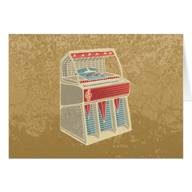 Grunge Jukebox Hälsningskort (Framsidan Horizontal)