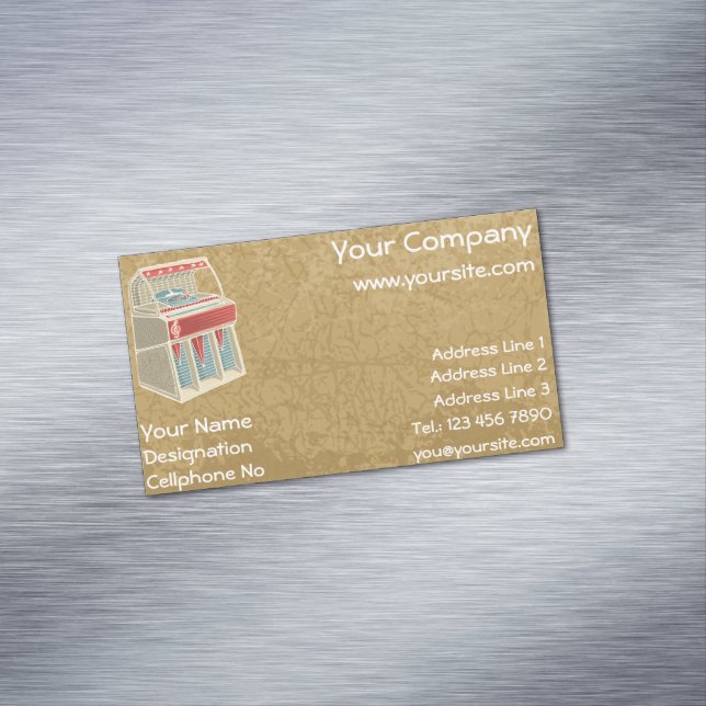 Grunge Jukebox Magnetiska Visitkort (In Situ)